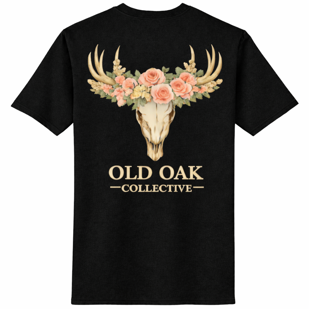 Floral Deer Skull Hunting T-Shirt