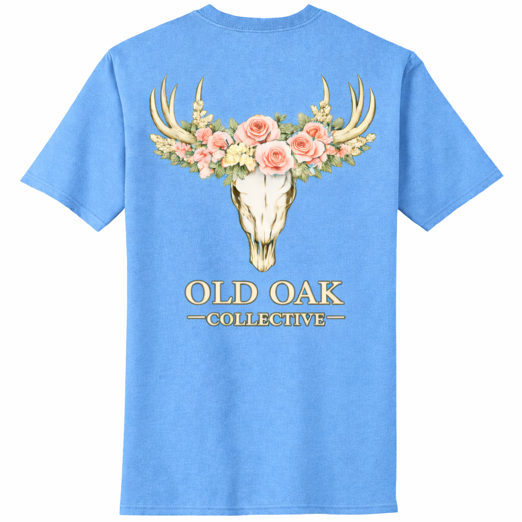 Floral Deer Skull Hunting T-Shirt