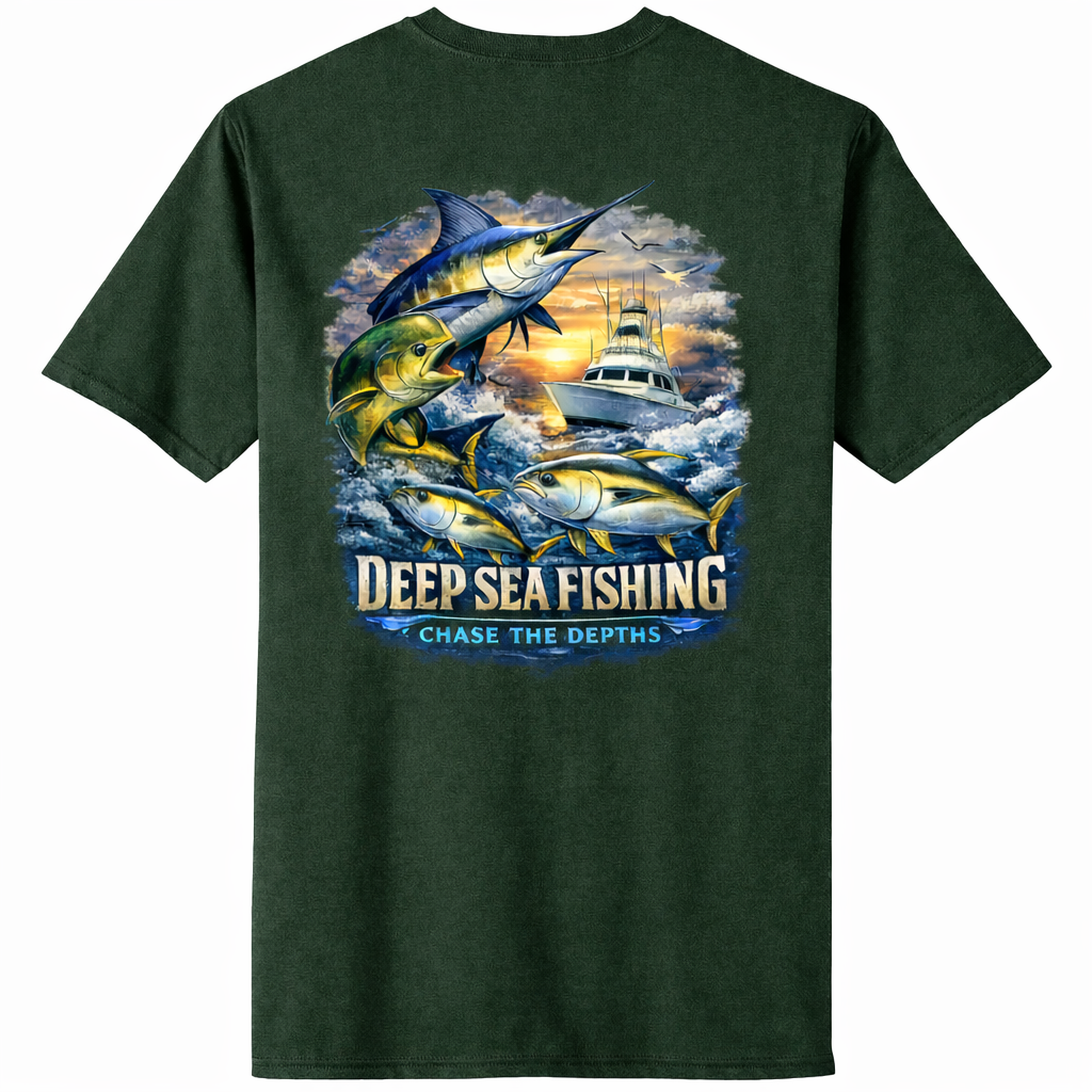 Chase the Depth Deep Sea Fishing Tee