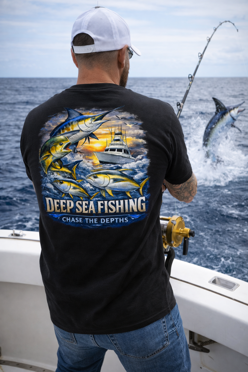 Chase the Depth Deep Sea Fishing Tee