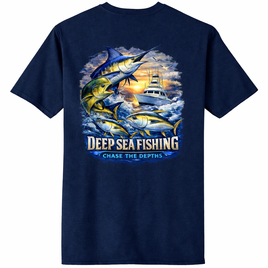 Chase the Depth Deep Sea Fishing Tee