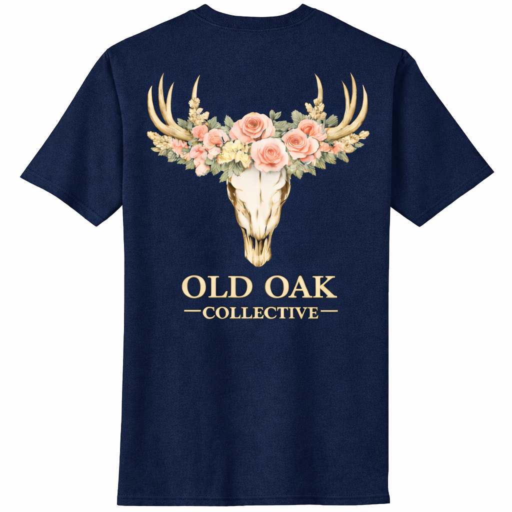 Floral Deer Skull Hunting T-Shirt