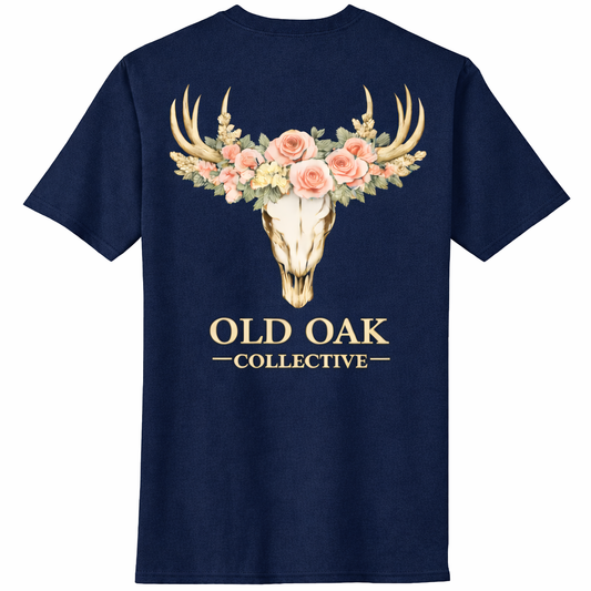 Floral Deer Skull Hunting T-Shirt