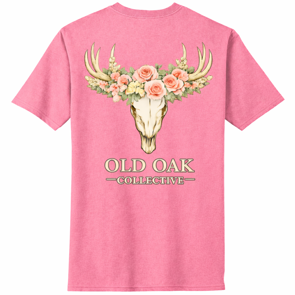 Floral Deer Skull Hunting T-Shirt