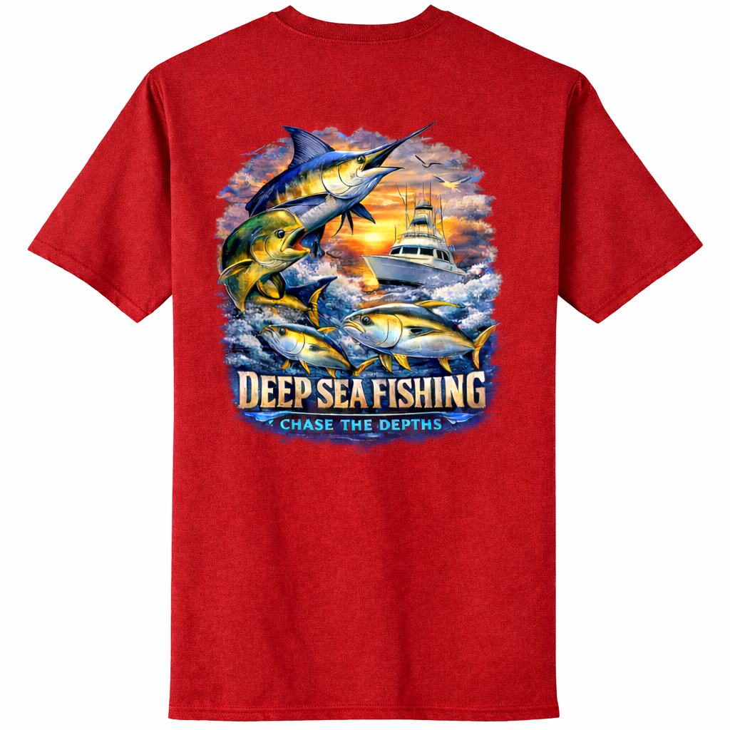 Chase the Depth Deep Sea Fishing Tee